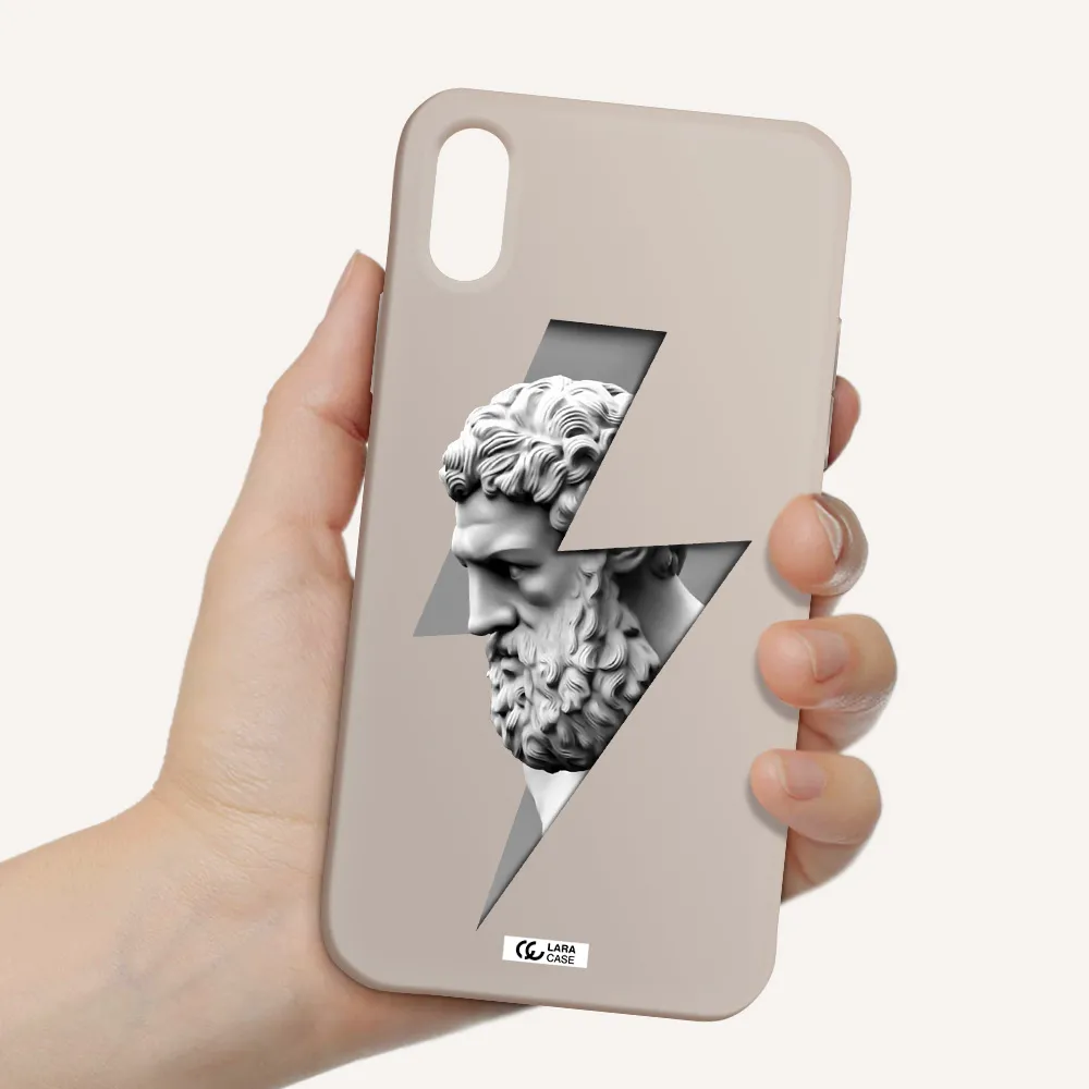 a statue of a man with a beard Apple iPhone XS Silicone Stone Case