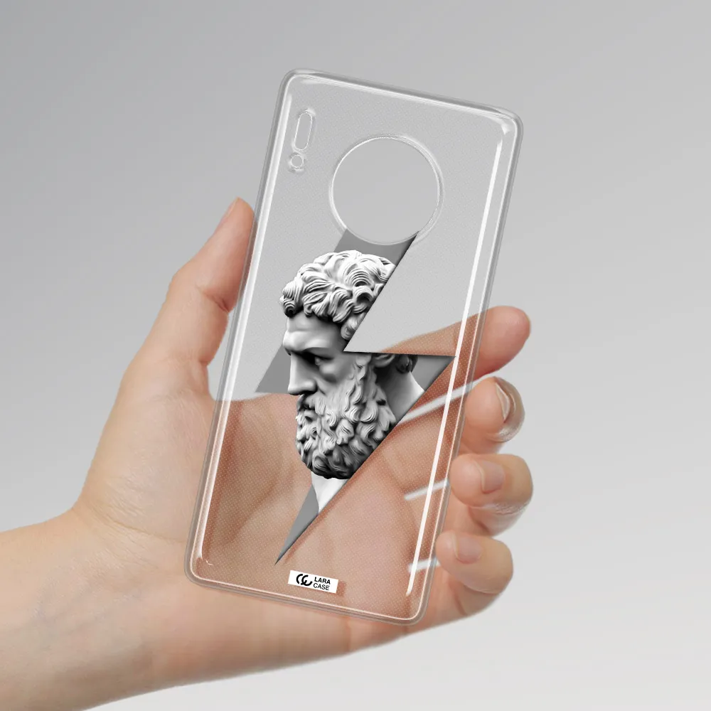 a statue of a man with a beard Huawei Mate 30 Pro Clear TPU Case