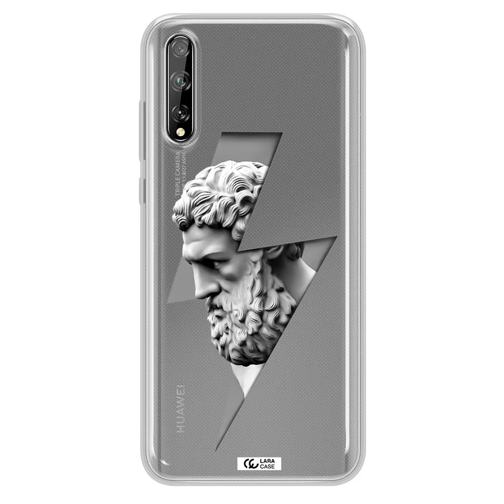 a statue of a man with a beard Huawei P Smart S Clear TPU Case
