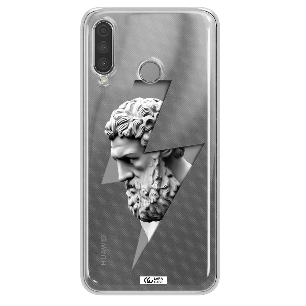 a statue of a man with a beard Huawei P30 Lite Clear TPU Case