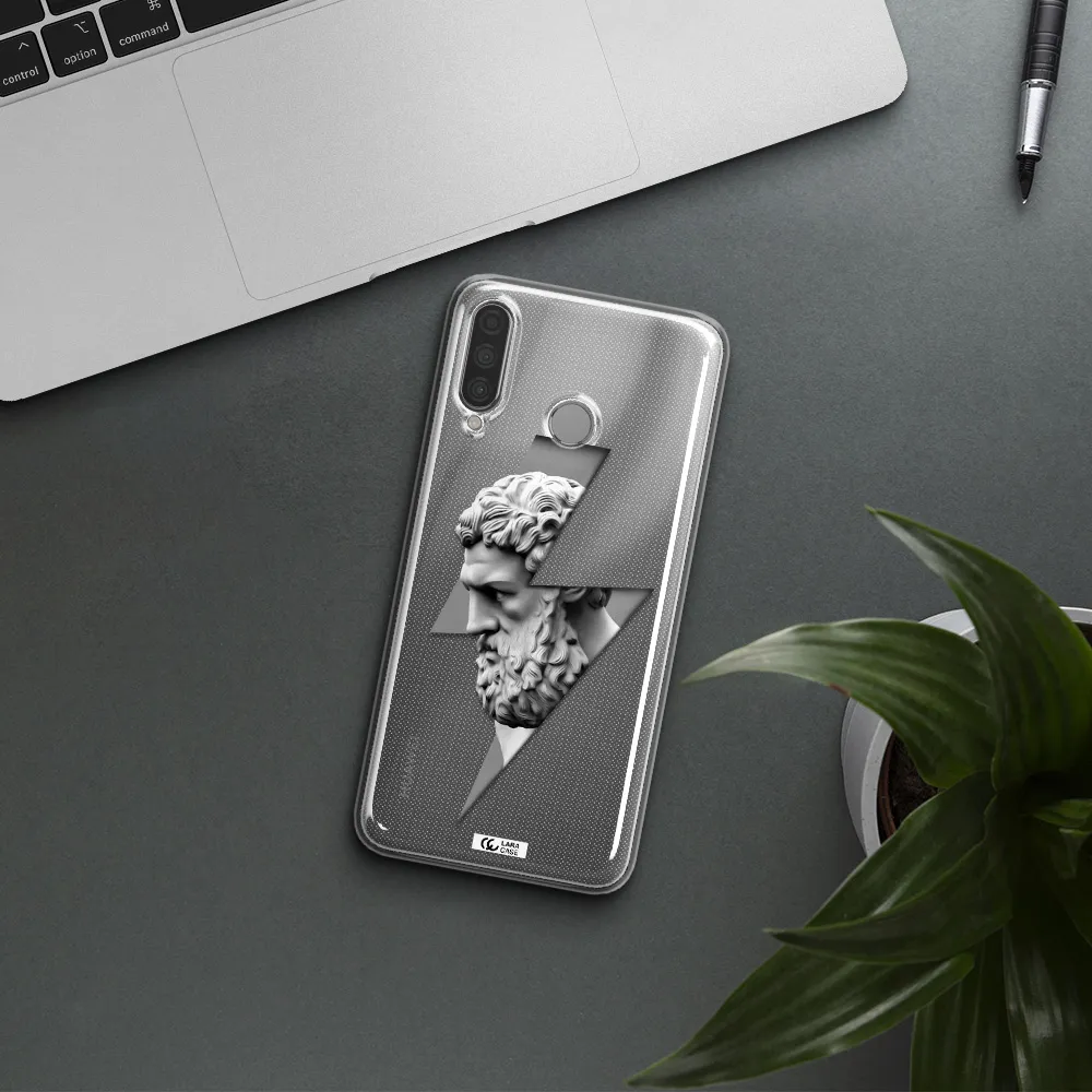 a statue of a man with a beard Huawei P30 Lite Clear TPU Case