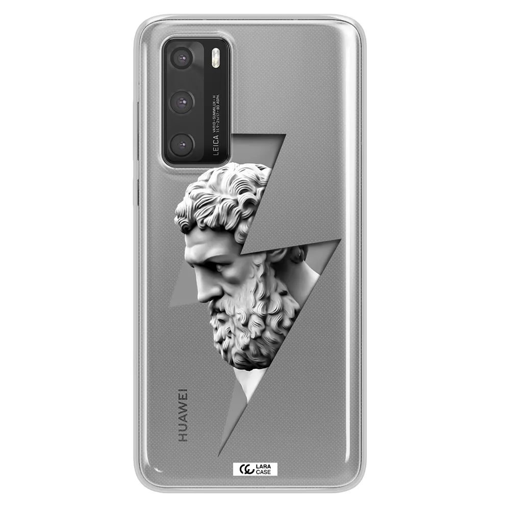 a statue of a man with a beard Huawei P40 Clear TPU Case