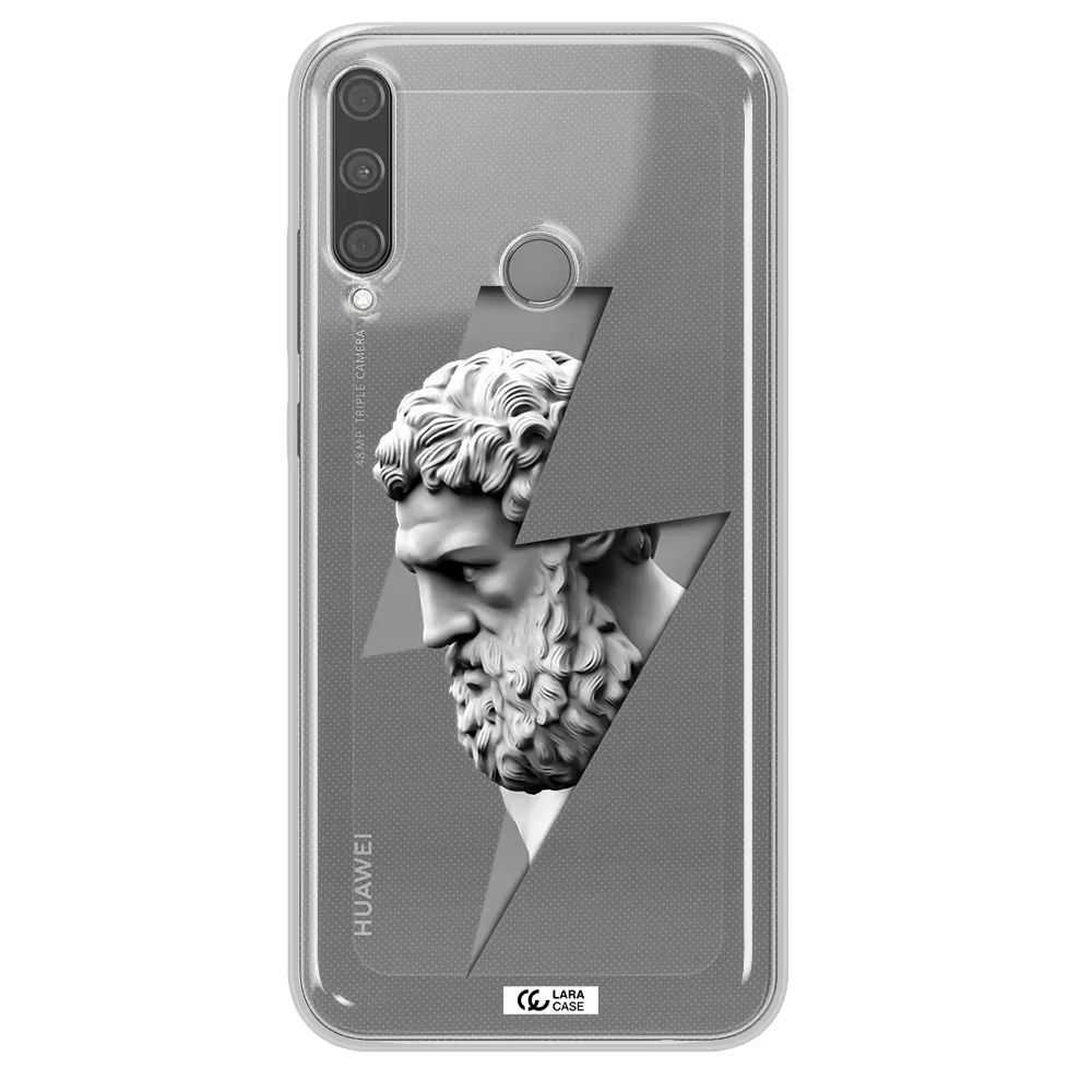a statue of a man with a beard Huawei P40 Lite E Clear TPU Case