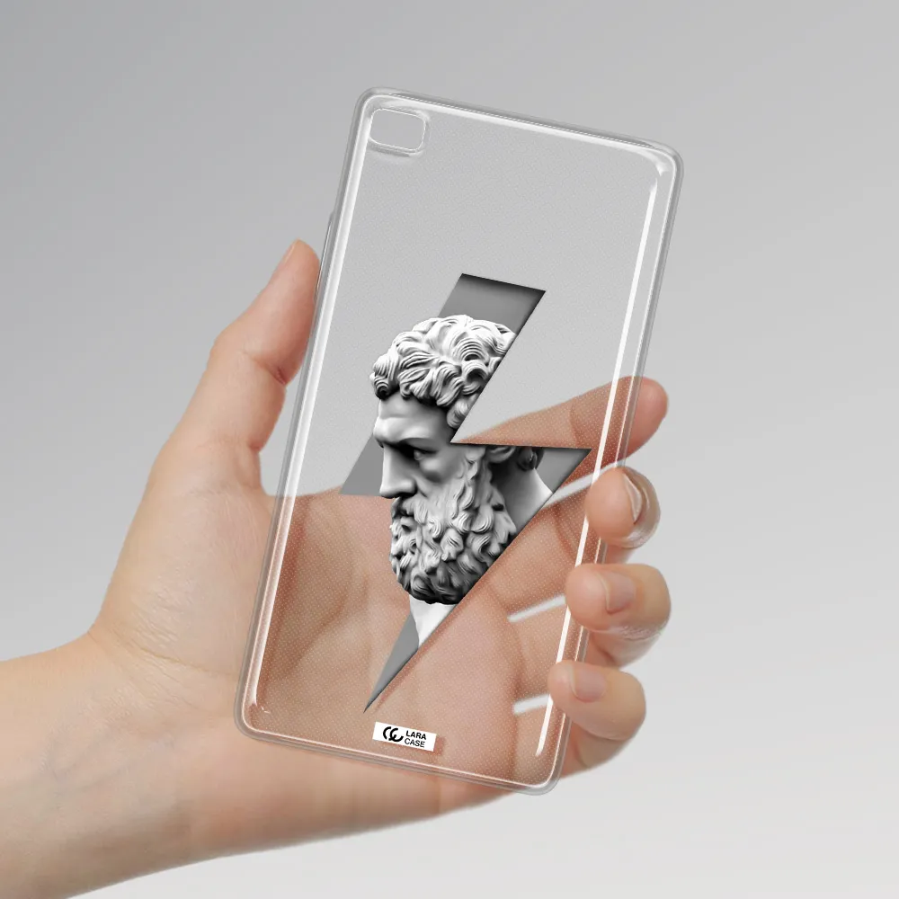 a statue of a man with a beard Huawei P8 Clear TPU Case