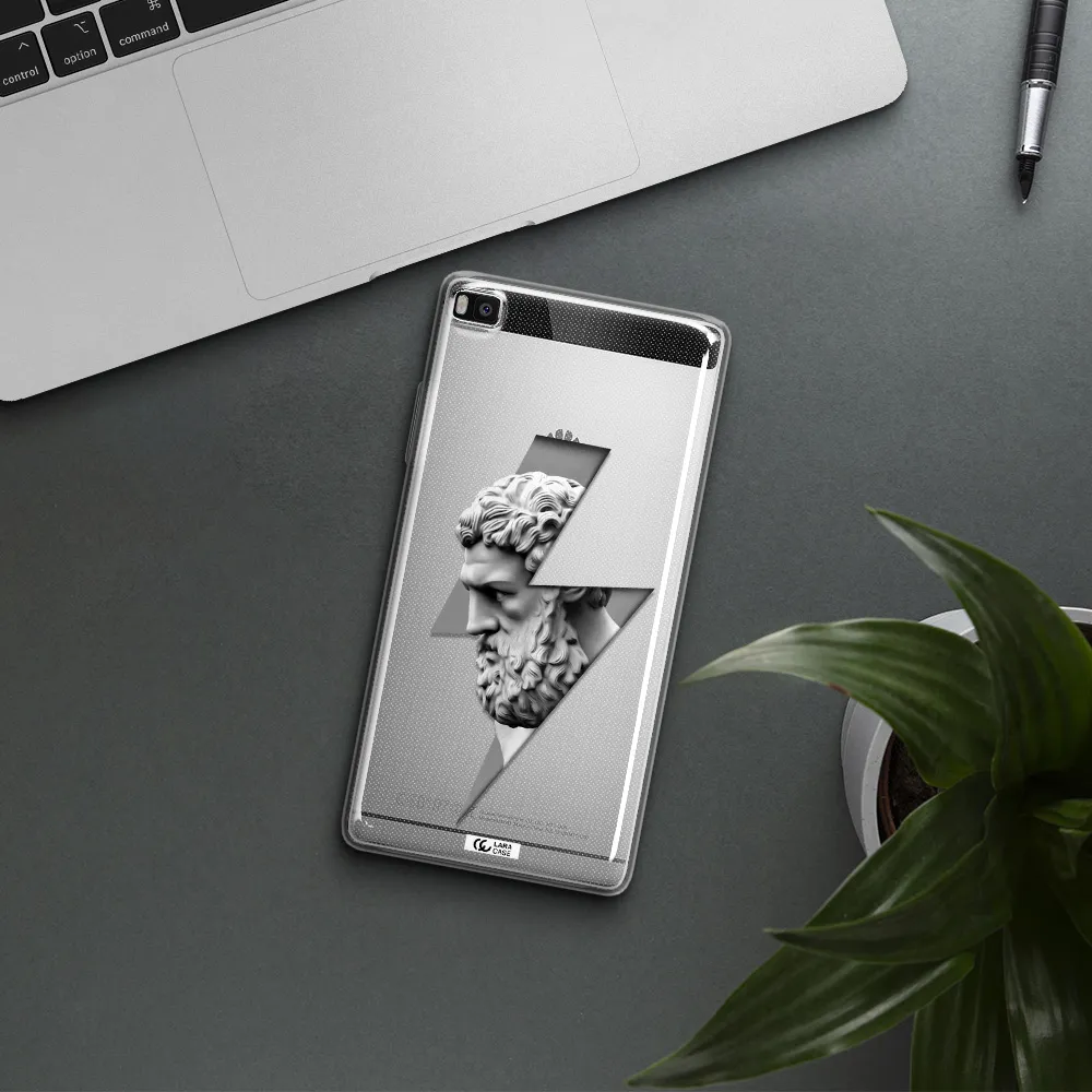 a statue of a man with a beard Huawei P8 Clear TPU Case