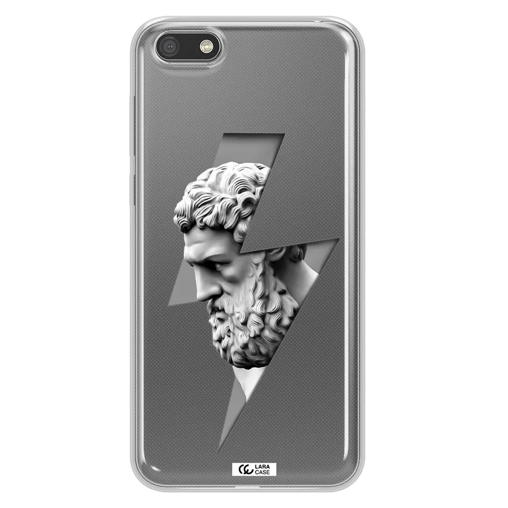 a statue of a man with a beard Huawei Y5 2018 Clear TPU Case