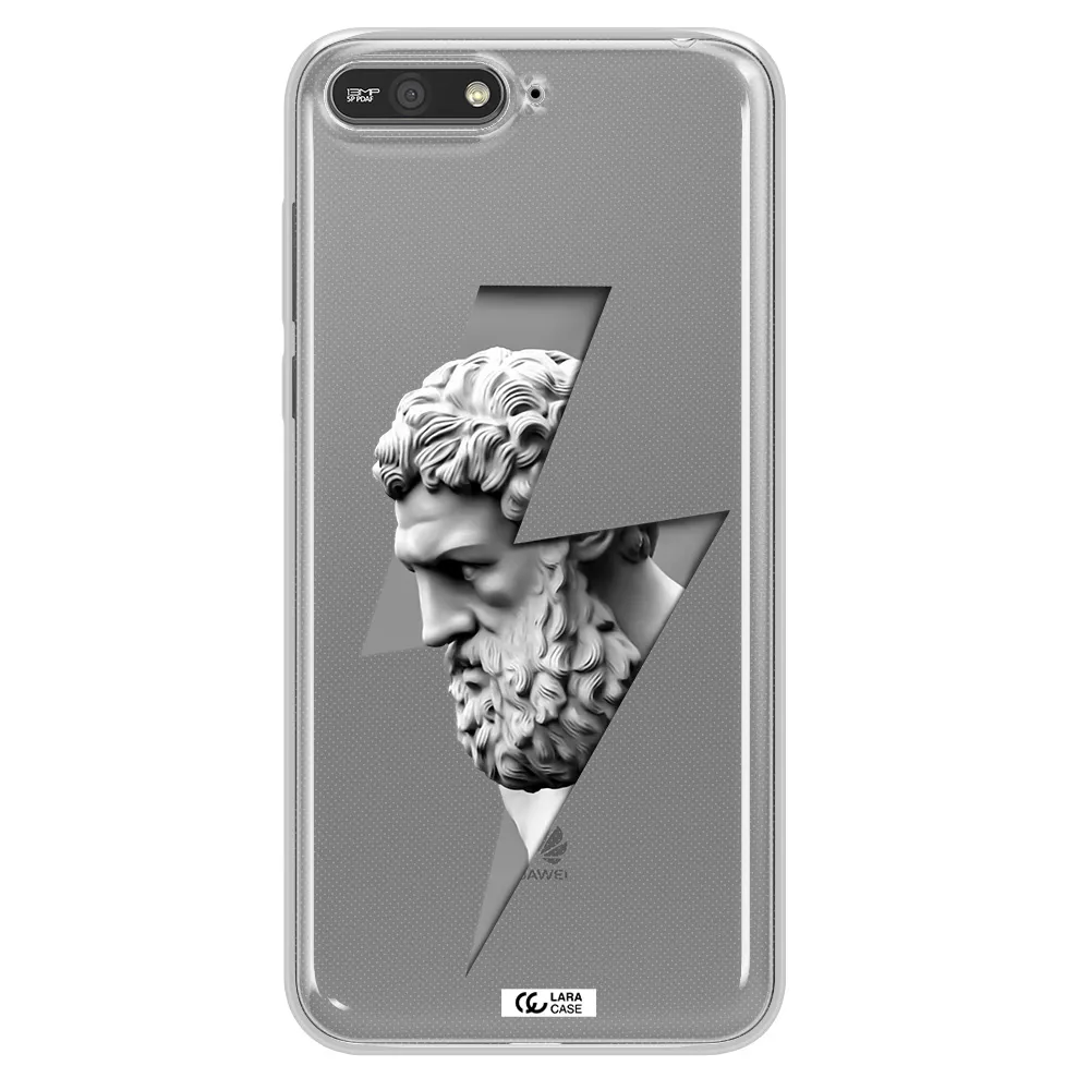a statue of a man with a beard Huawei Y6 2018 Clear TPU Case