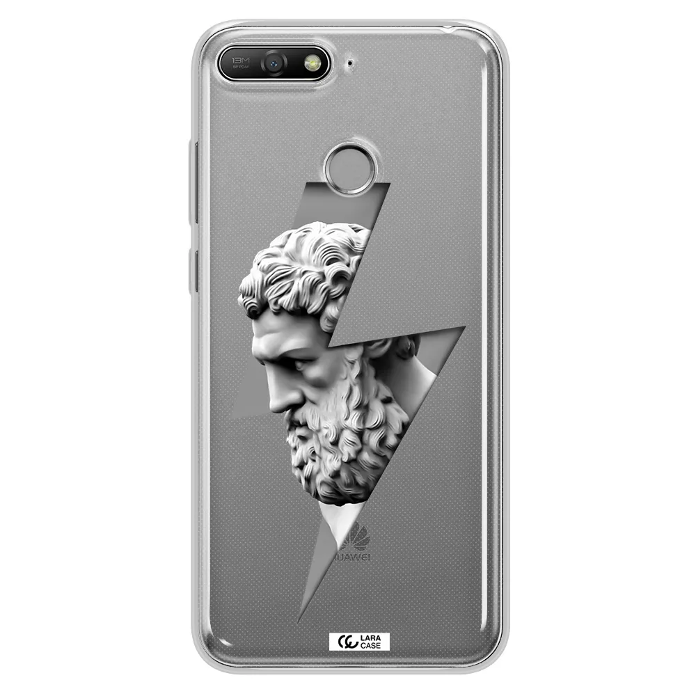 a statue of a man with a beard Huawei Y6 Prime 2018 Clear TPU Case