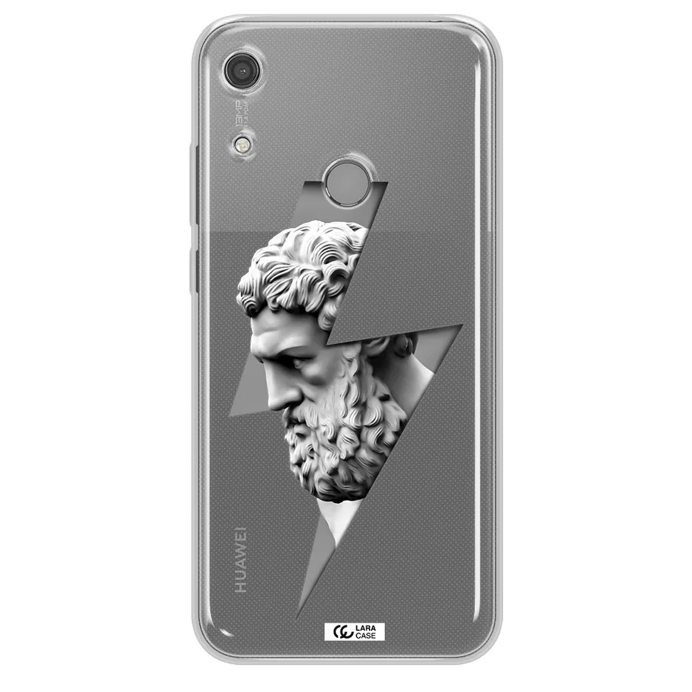 a statue of a man with a beard Huawei Y6S Clear TPU Case
