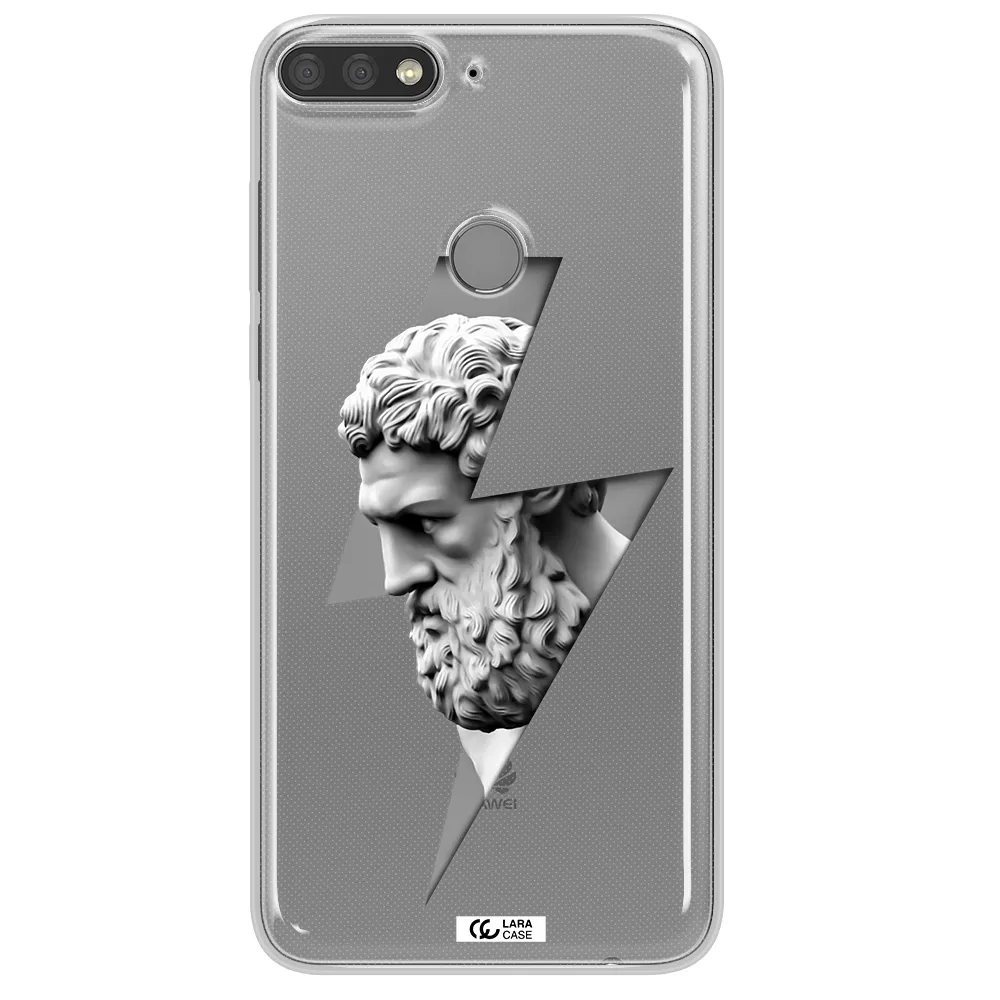 a statue of a man with a beard Huawei Y7 Prime 2018 Clear TPU Case