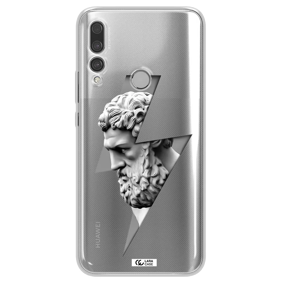 a statue of a man with a beard Huawei Y9 Prime 2019 Clear TPU Case