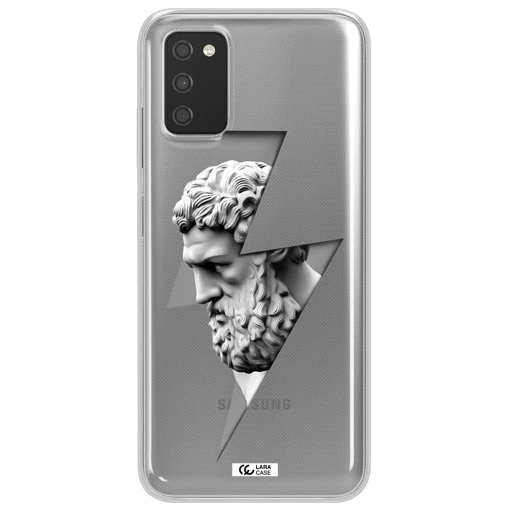 a statue of a man with a beard Samsung A03S Clear TPU Case