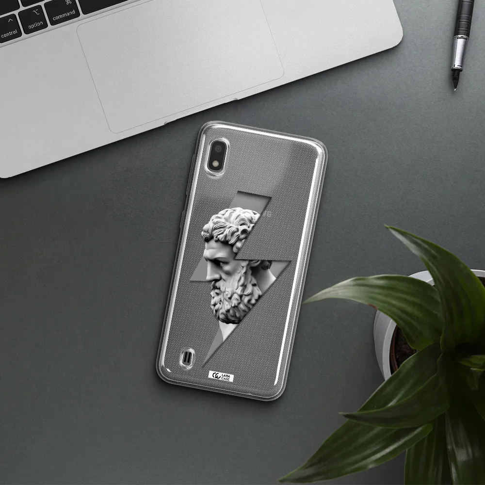 a statue of a man with a beard Samsung A10 Clear TPU Case