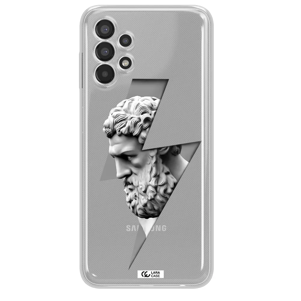 a statue of a man with a beard Samsung A13 Clear TPU Case