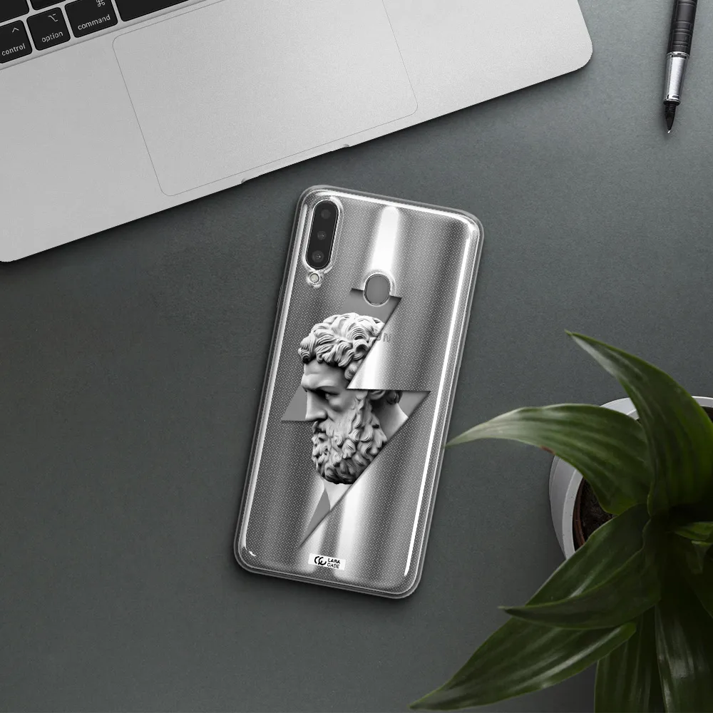 a statue of a man with a beard Samsung A20S Clear TPU Case