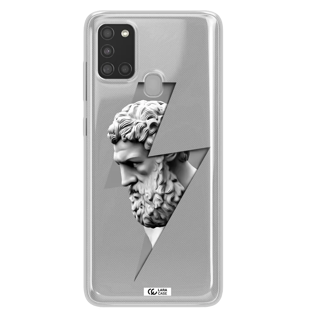 a statue of a man with a beard Samsung A21S Clear TPU Case