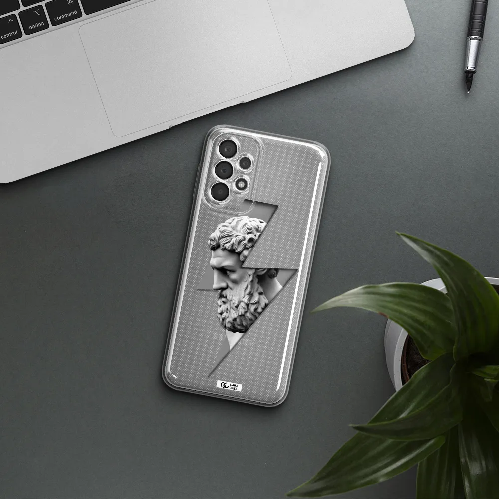 A Statue Of A Man With A Beard Samsung A23 5G Clear Tpu Case