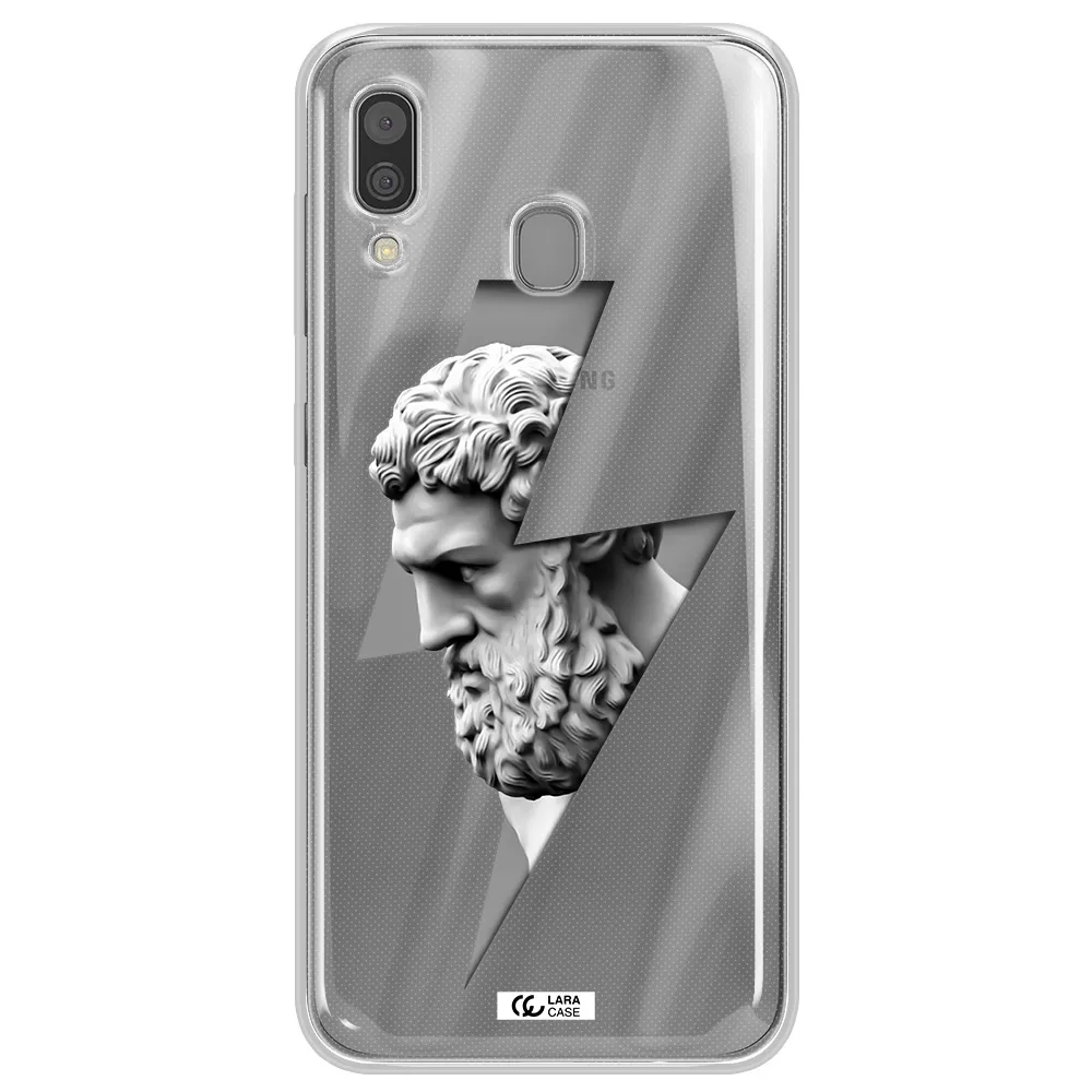 a statue of a man with a beard Samsung A30 Clear TPU Case