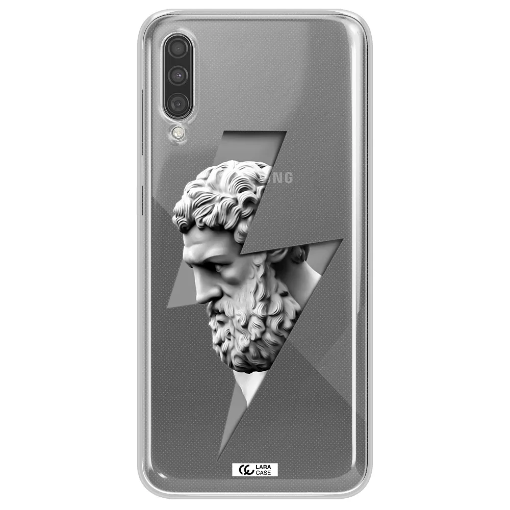 a statue of a man with a beard Samsung A30S Clear TPU Case