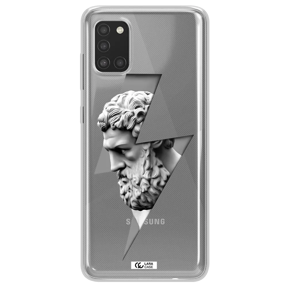a statue of a man with a beard Samsung A31 Clear TPU Case