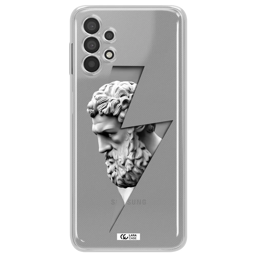 a statue of a man with a beard Samsung A32 Clear TPU Case
