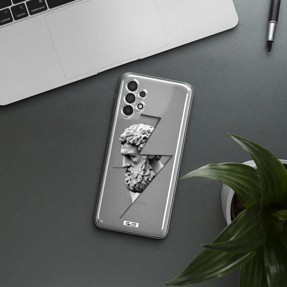 a statue of a man with a beard Samsung A32 Clear TPU Case