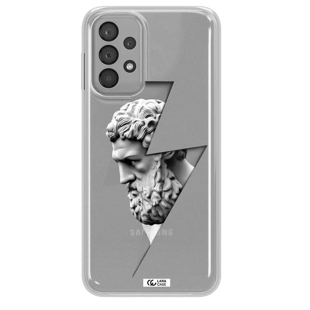 a statue of a man with a beard Samsung A33 Clear TPU Case