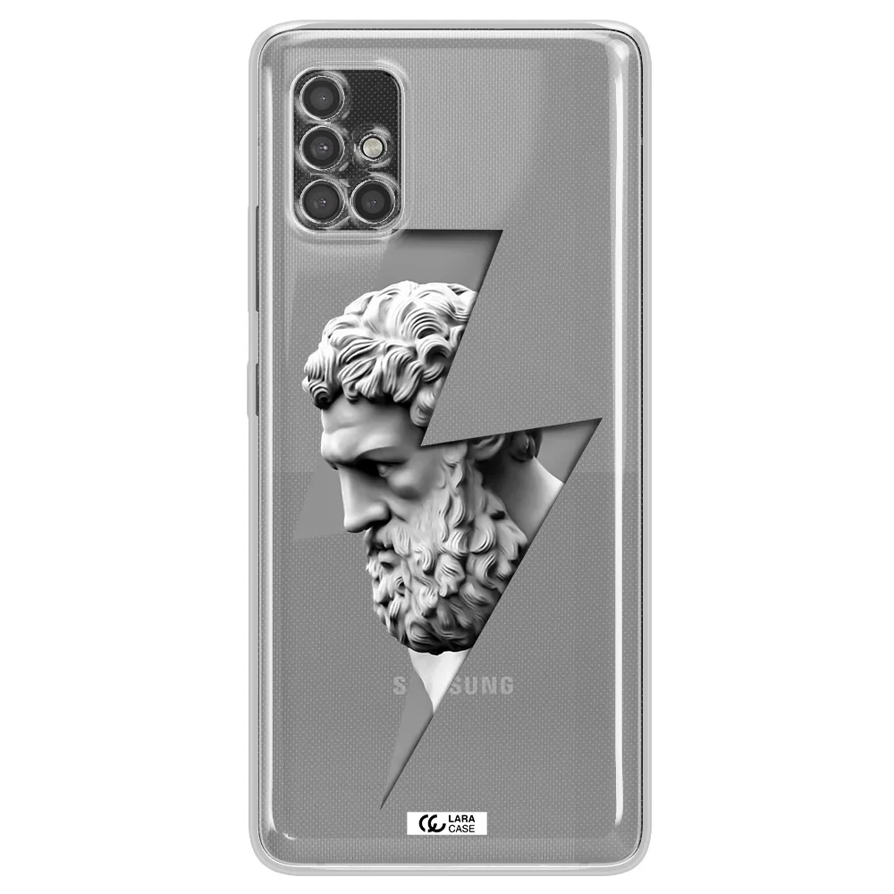 A Statue Of A Man With A Beard Samsung A40S Clear Tpu Case