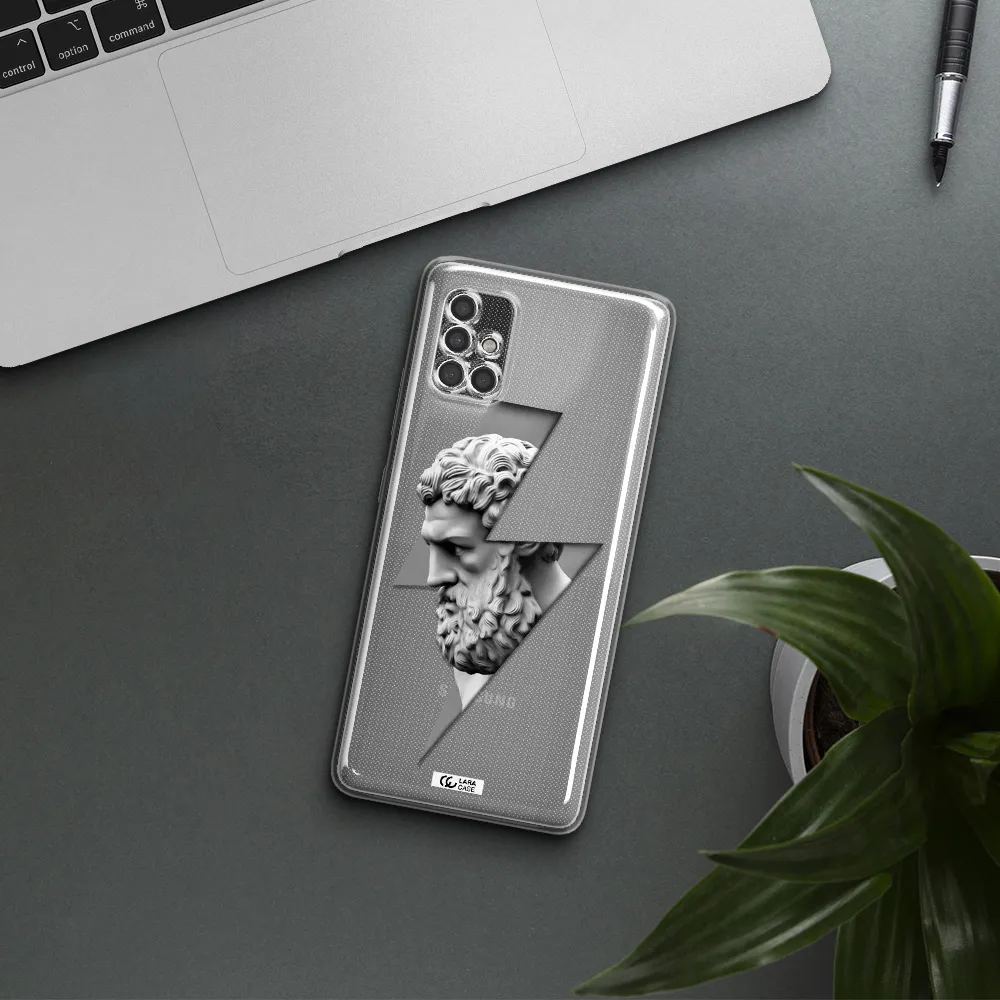 A Statue Of A Man With A Beard Samsung A40S Clear Tpu Case