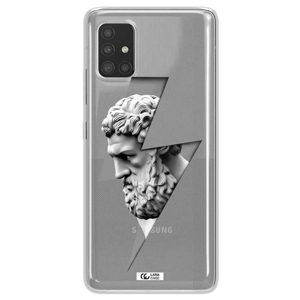 a statue of a man with a beard Samsung A51 Clear TPU Case