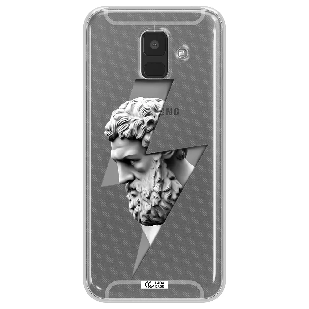 a statue of a man with a beard Samsung A6 Clear TPU Case