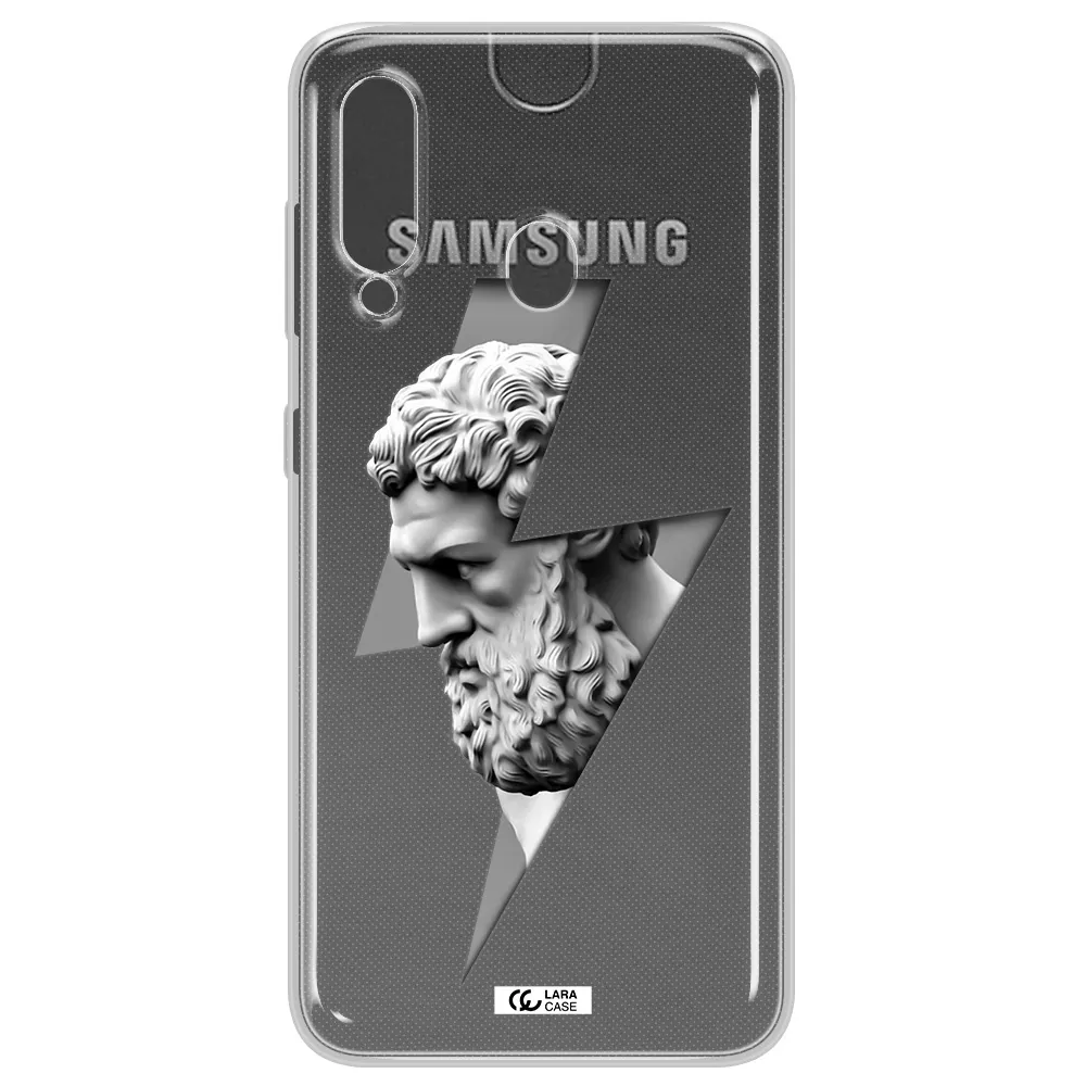 a statue of a man with a beard Samsung A60 Clear TPU Case