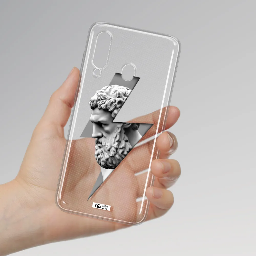 a statue of a man with a beard Samsung A60 Clear TPU Case