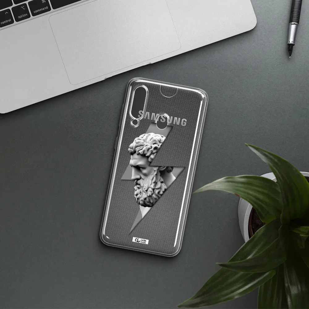 a statue of a man with a beard Samsung A60 Clear TPU Case