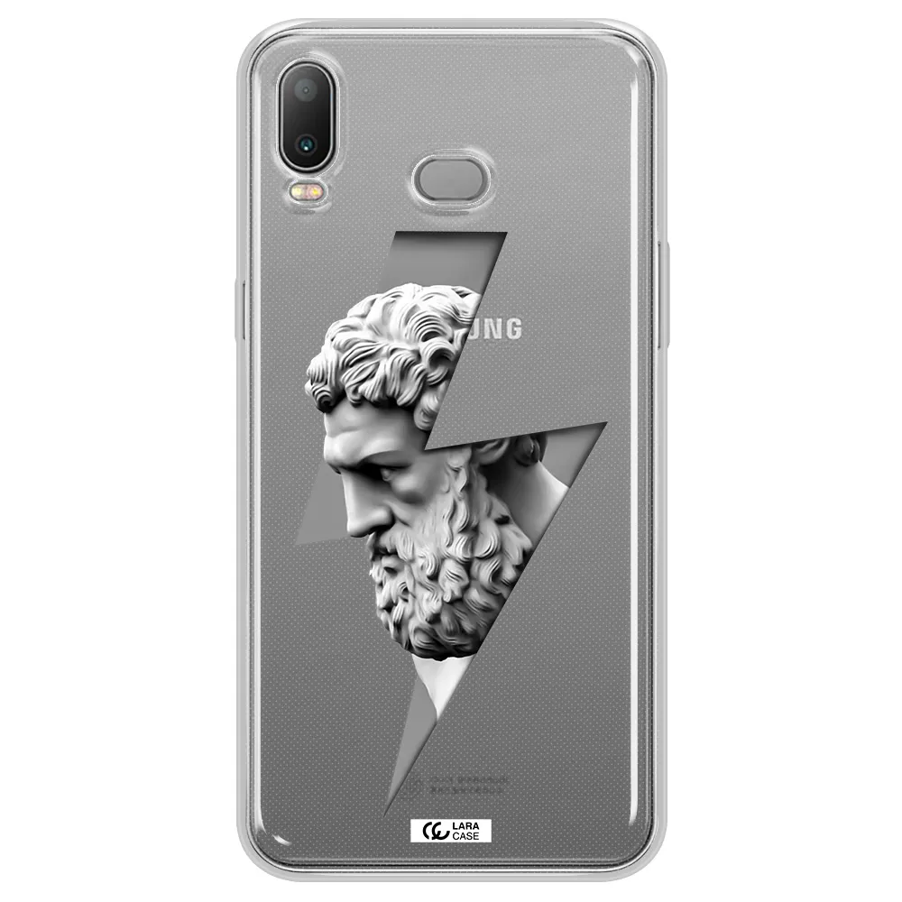 a statue of a man with a beard Samsung A6S Clear TPU Case
