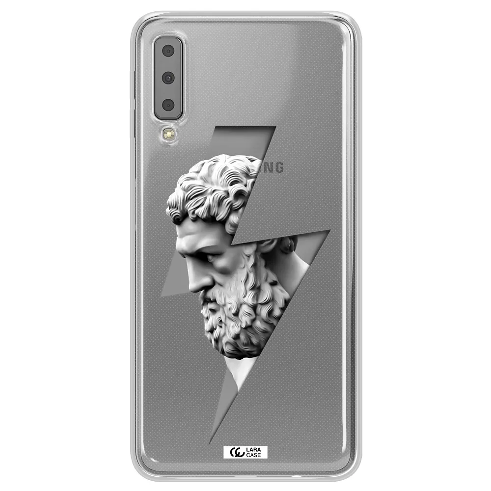 a statue of a man with a beard Samsung A7 2018 Clear TPU Case