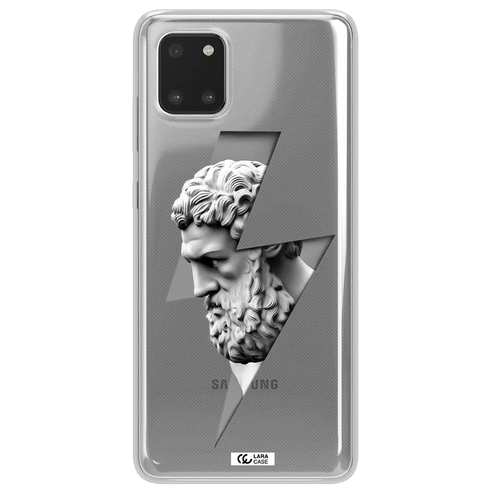 a statue of a man with a beard Samsung A81 Clear TPU Case