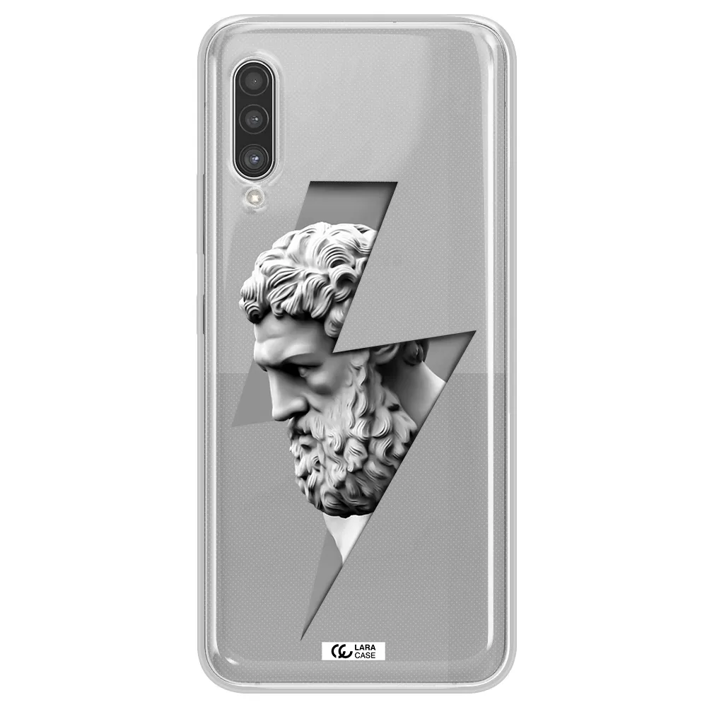 a statue of a man with a beard Samsung A90 Clear TPU Case