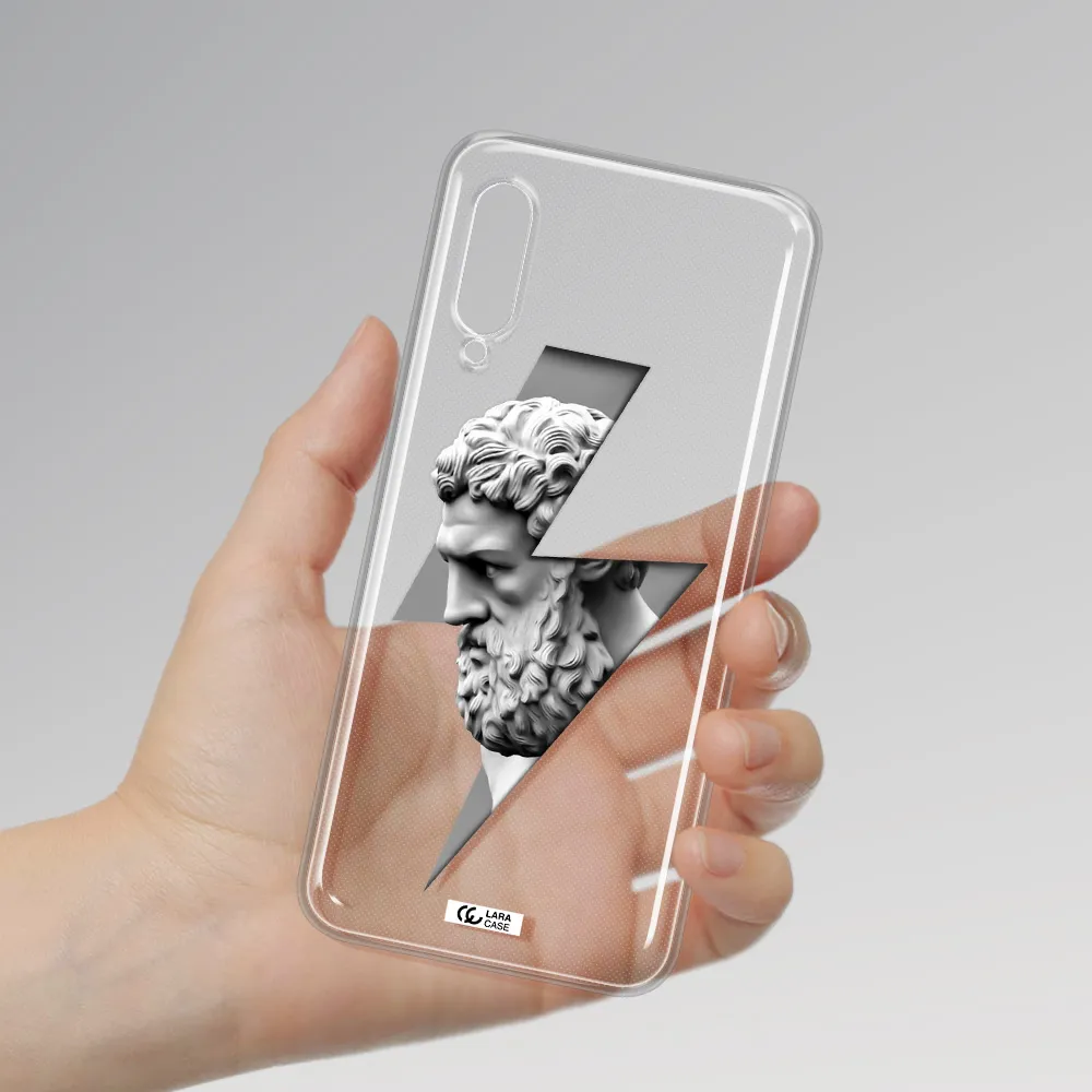 a statue of a man with a beard Samsung A90 Clear TPU Case