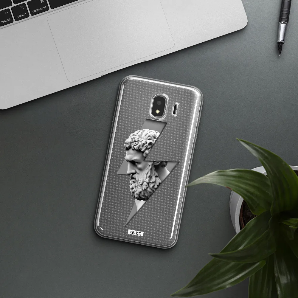 a statue of a man with a beard Samsung J4 Clear TPU Case