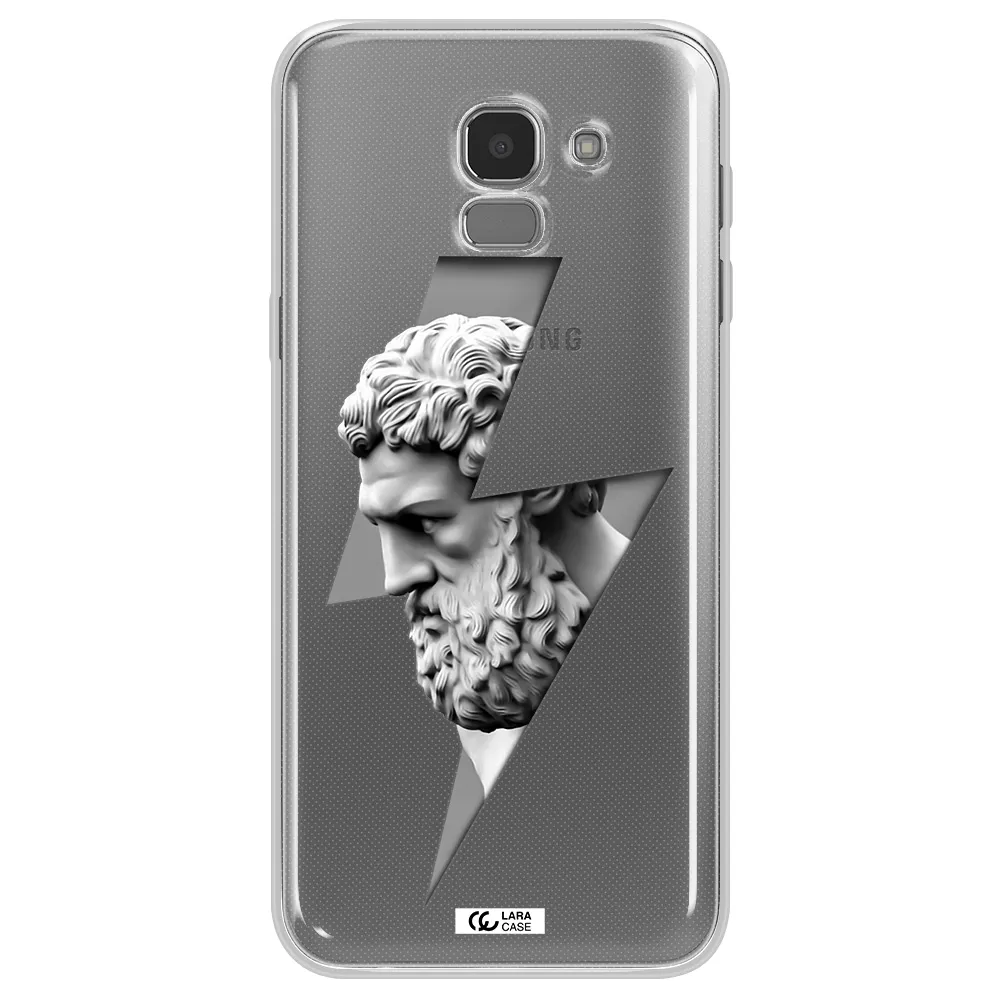 a statue of a man with a beard Samsung J6 Clear TPU Case