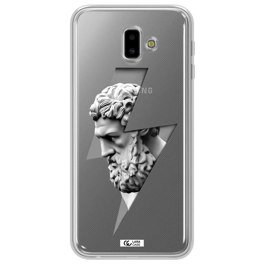 a statue of a man with a beard Samsung J6 Plus Clear TPU Case