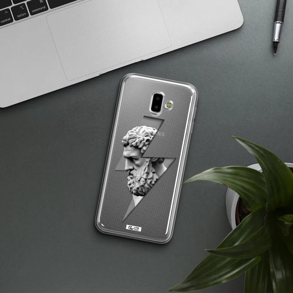 a statue of a man with a beard Samsung J6 Plus Clear TPU Case