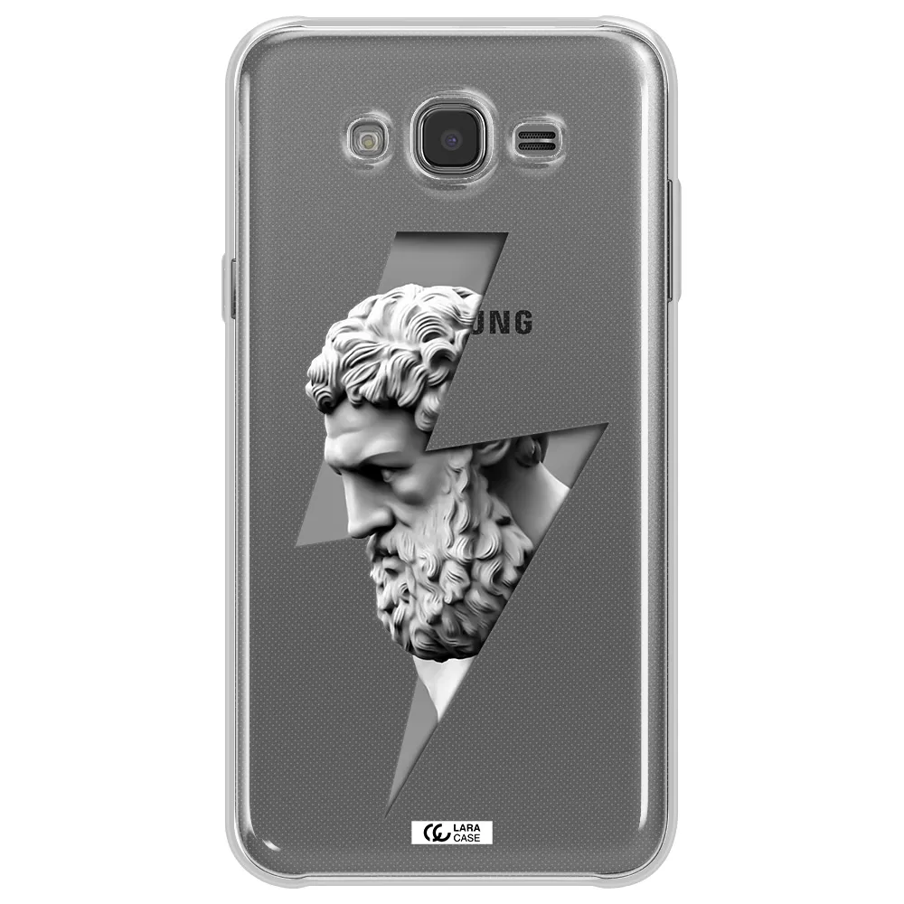 a statue of a man with a beard Samsung J7 Clear TPU Case