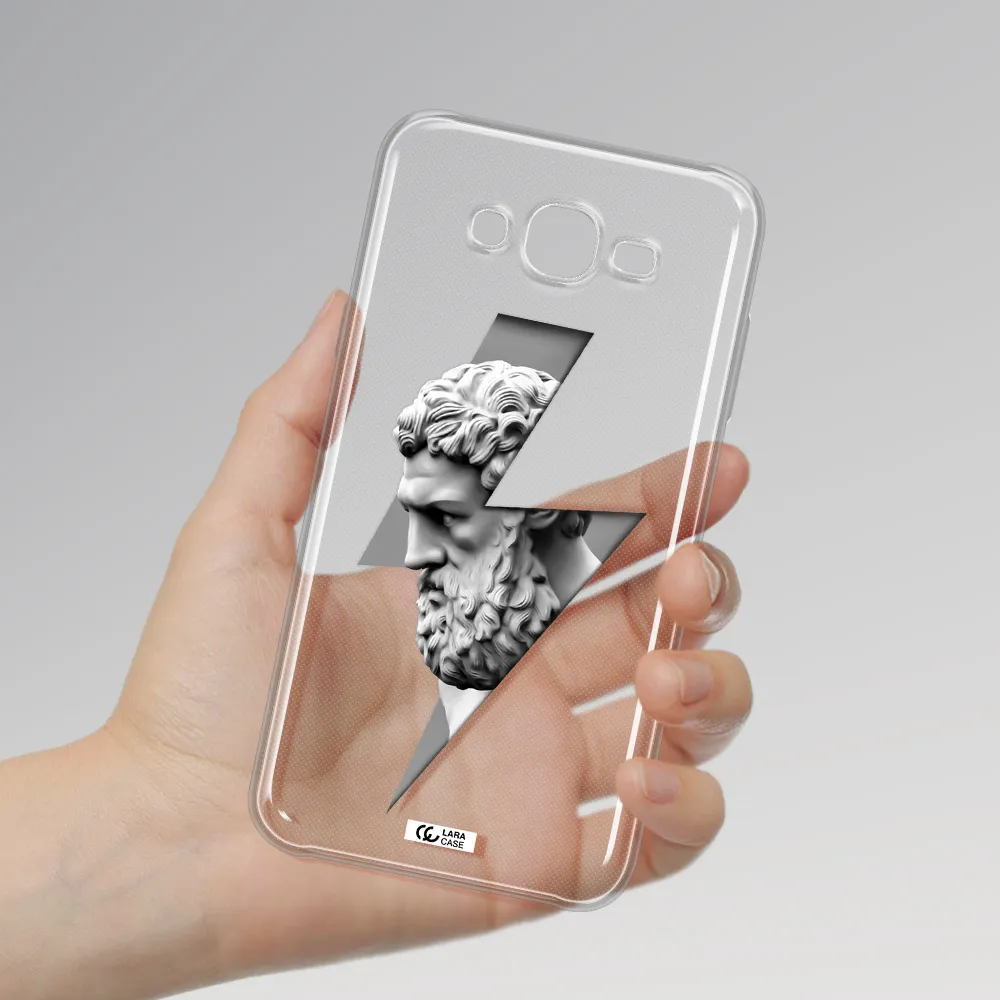 a statue of a man with a beard Samsung J7 Clear TPU Case