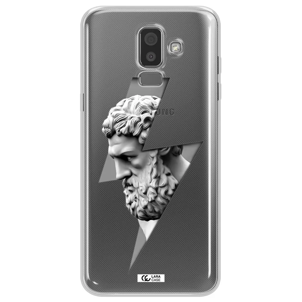 a statue of a man with a beard Samsung J8 Clear TPU Case