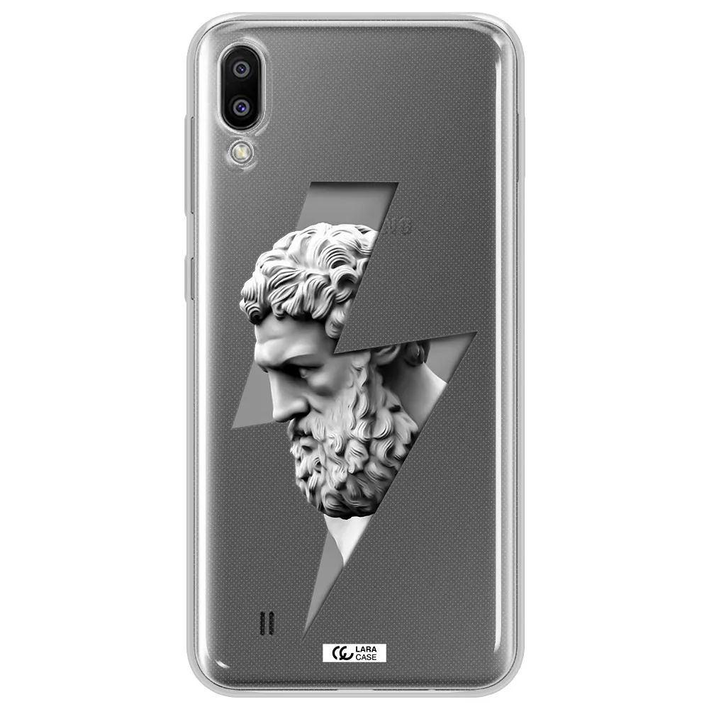 a statue of a man with a beard Samsung M10 Clear TPU Case