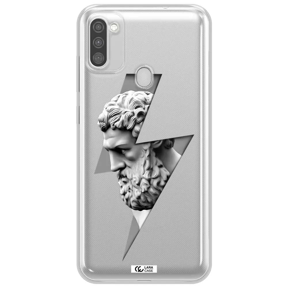a statue of a man with a beard Samsung M11 Clear TPU Case