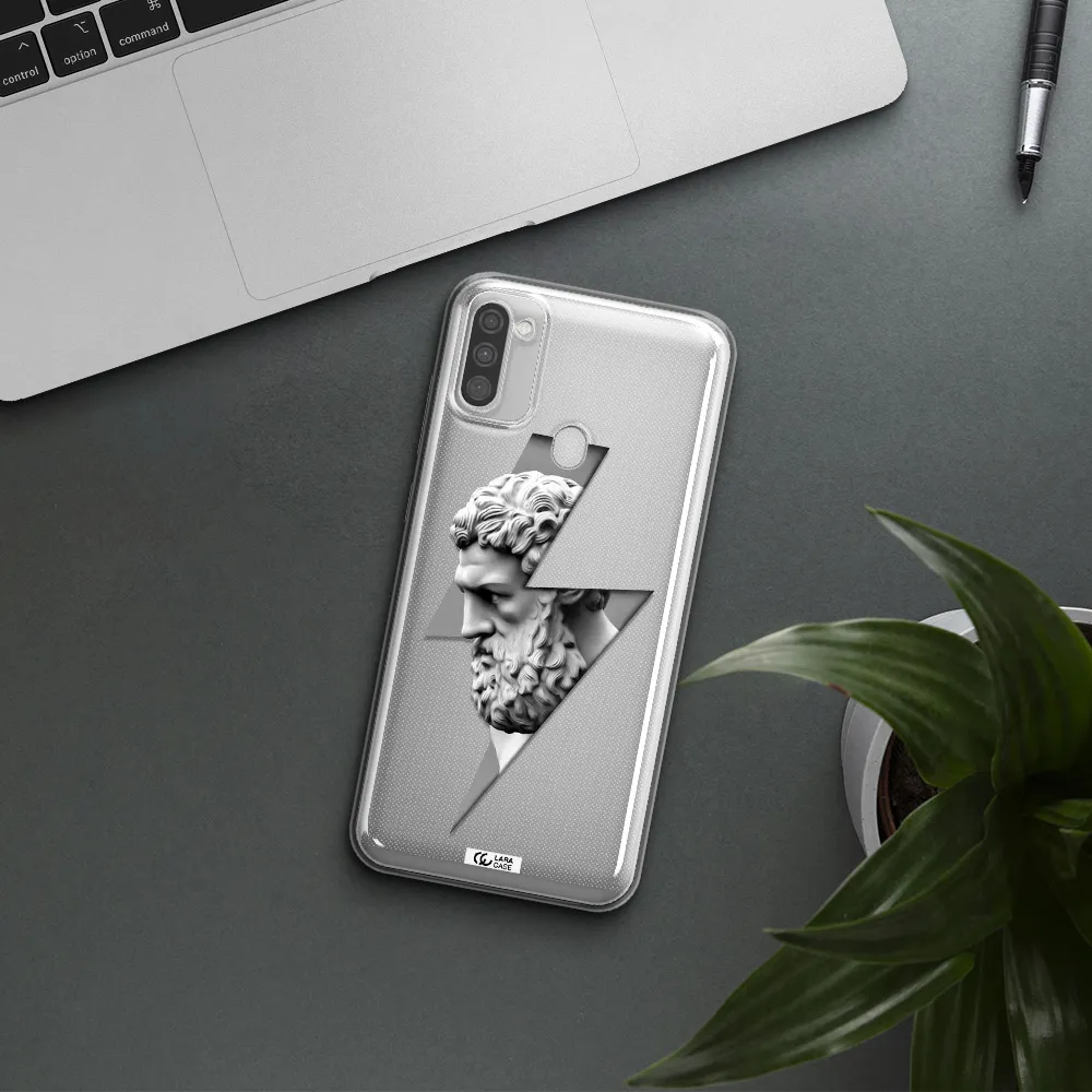 a statue of a man with a beard Samsung M11 Clear TPU Case