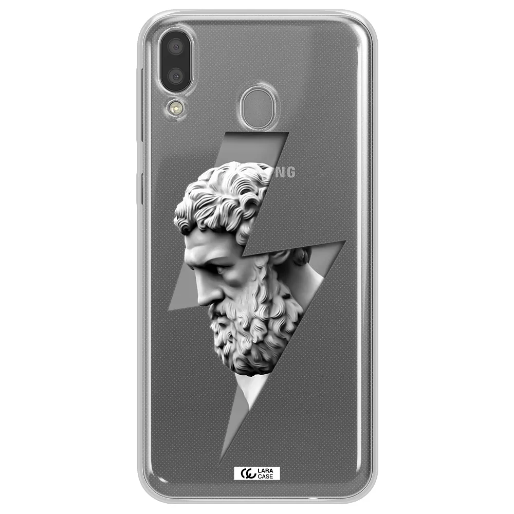 a statue of a man with a beard Samsung M20 Clear TPU Case